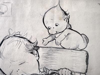 Rose Cecil O Neill Kewpies to The Rescue to Help the Downtrodden in Slums Feminist Art