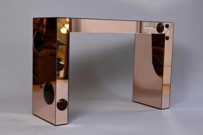 Rose Gold console table with bronze glass bubble spots