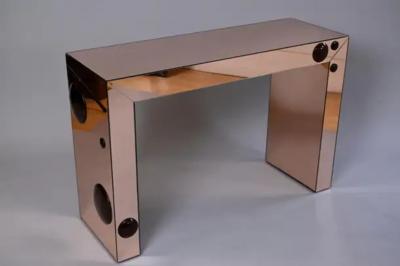 Rose Gold console table with bronze glass bubble spots