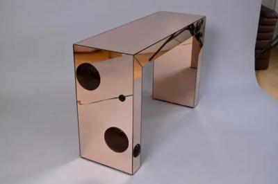 Rose Gold console table with bronze glass bubble spots