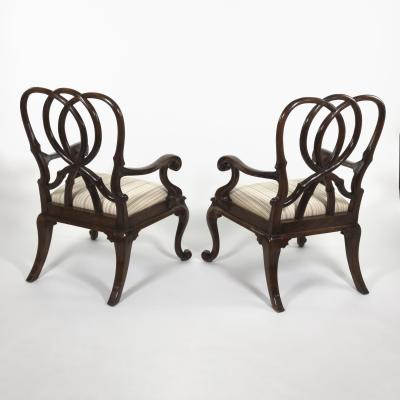 Rose Tarlow Pair of Rose Tarlow Georgina Ribbon Back Arm Chairs