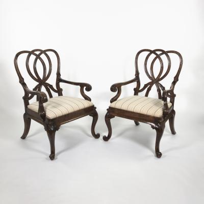Rose Tarlow Pair of Rose Tarlow Georgina Ribbon Back Arm Chairs