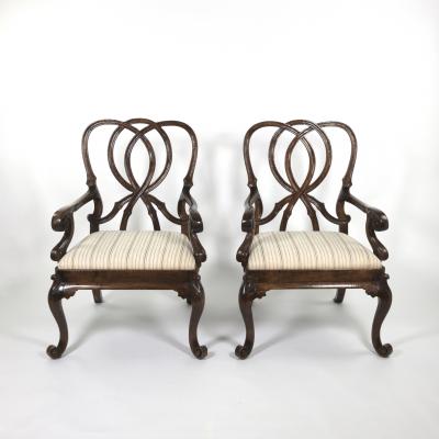 Rose Tarlow Pair of Rose Tarlow Georgina Ribbon Back Arm Chairs