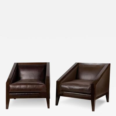 Rose Tarlow Pair of Rose Tarlow Melrose House Art Deco Style Club Armchairs