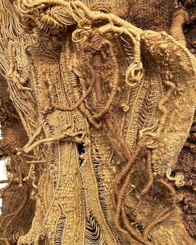 Rosemarie Koczy Ce que me raconte l homme Sculpture murale en macram Rosemarie Koczy 1978