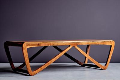 Rosewood Coffee Table with Sculptural Base