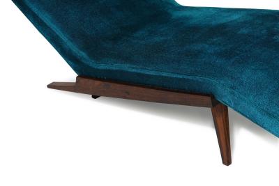 Rosewood Framed Brazilian Modern Angled Chaise Lounge