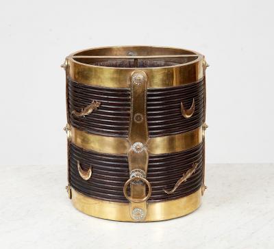 Rosewood Kindling Bucket with Brass Banding