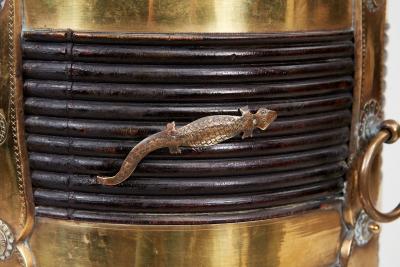 Rosewood Kindling Bucket with Brass Banding