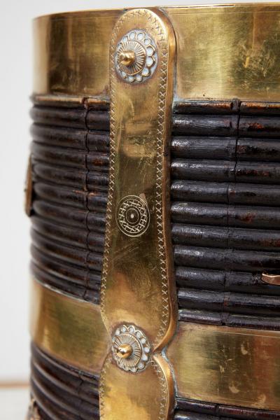 Rosewood Kindling Bucket with Brass Banding