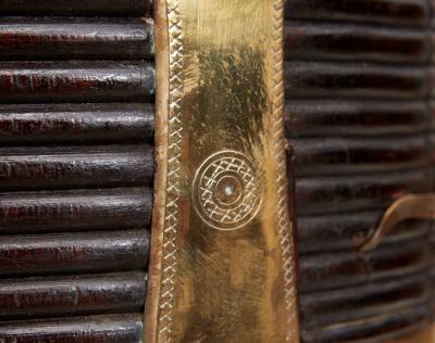 Rosewood Kindling Bucket with Brass Banding