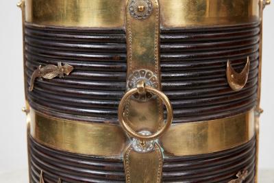 Rosewood Kindling Bucket with Brass Banding