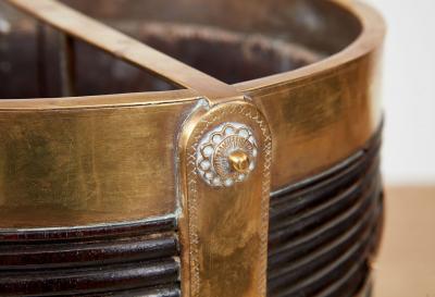 Rosewood Kindling Bucket with Brass Banding