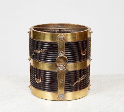 Rosewood Kindling Bucket with Brass Banding