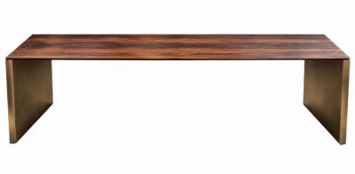 Rosewood and Solid Bronze Architectural Bench 1970 s