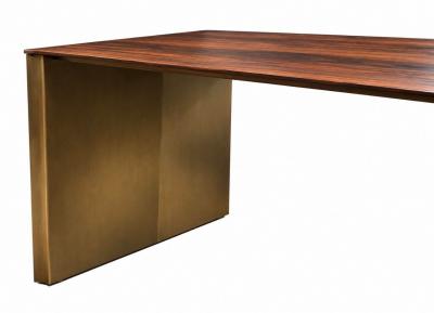 Rosewood and Solid Bronze Architectural Bench 1970 s