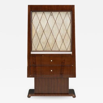 Rosewood and parchment art deco cabinet