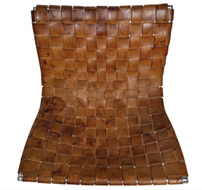 Ross F Littell Mid Century Pair of Lounge Chairs by Ross Littell for ICF Cognac Leather Italy