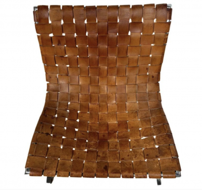 Ross F Littell Mid Century Pair of Lounge Chairs by Ross Littell for ICF Cognac Leather Italy