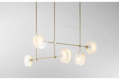 Ross Gardam Ross Gardam Nebulae 35 Five Hanging Horizontal Chandelier Chandelier