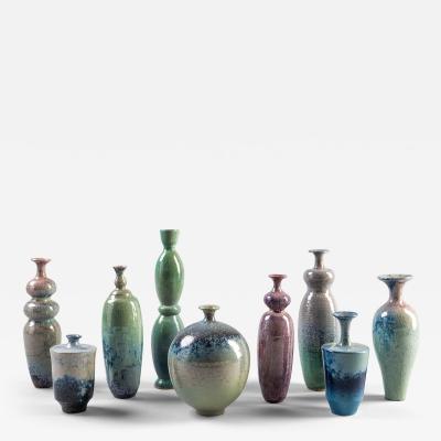 Rossano Innolenti Set of nine vases in glazed ceramic by Rossano Innolenti Italy 2024