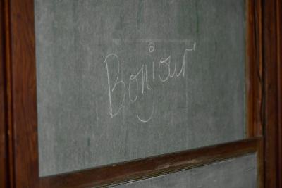 Rotating Antique School Chalkboard France Early 20th Century