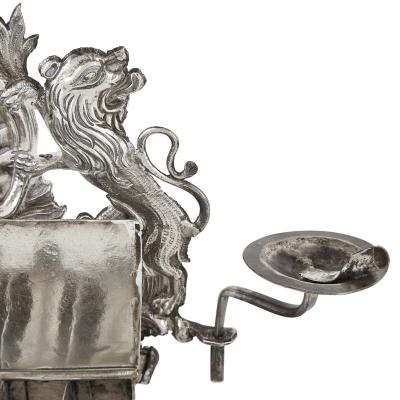 Rotger Herfurth German 18th century silver Hanukkah lamp by Herfurth