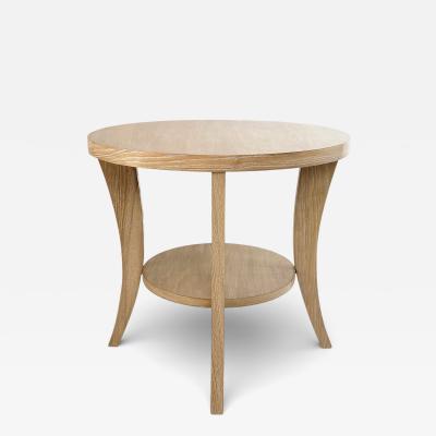 Round Art Deco Ash Wood End Table