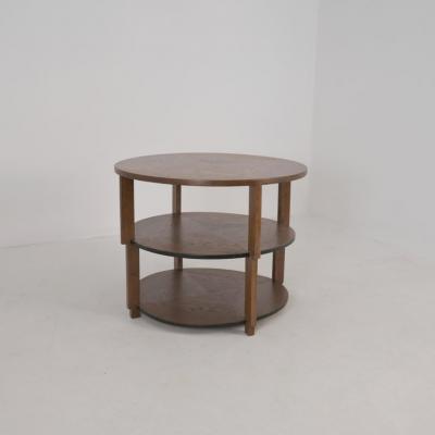 Round Art Deco Coffee Table Model 160 in Oak Asko Avonius Lahti 1930s
