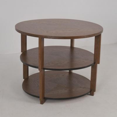 Round Art Deco Coffee Table Model 160 in Oak Asko Avonius Lahti 1930s