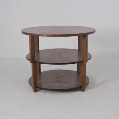 Round Art Deco Coffee Table Model 160 in Oak Asko Avonius Lahti 1930s