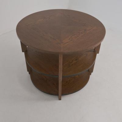 Round Art Deco Coffee Table Model 160 in Oak Asko Avonius Lahti 1930s