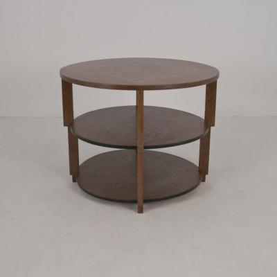 Round Art Deco Coffee Table Model 160 in Oak Asko Avonius Lahti 1930s