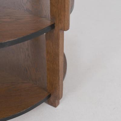 Round Art Deco Coffee Table Model 160 in Oak Asko Avonius Lahti 1930s