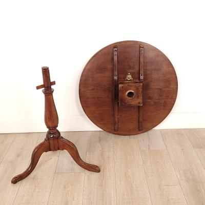 Round Birdcage Georgian Fruitwood Tea Table circa 1780