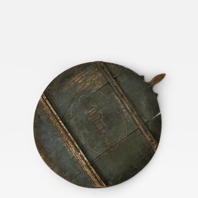 Round Blue Painted Swedish Bread Board