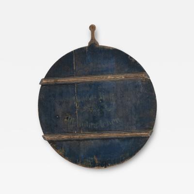 Round Blue Painted Swedish Bread Board