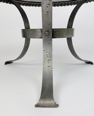 Round Braided Steel Side Table 1950s France