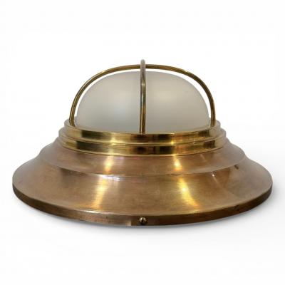 Round Brass Tone Bulkhead Ceiling Light