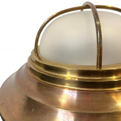 Round Brass Tone Bulkhead Ceiling Light