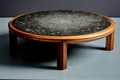 Round Coffee Table with Slate Top