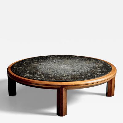 Round Coffee Table with Slate Top