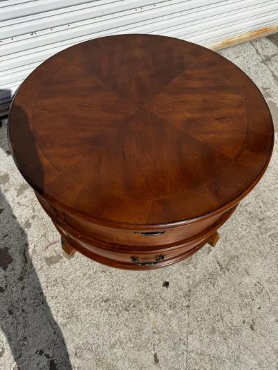 Round Mahogany 2 Drawer Coffee Table
