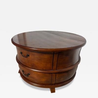 Round Mahogany 2 Drawer Coffee Table