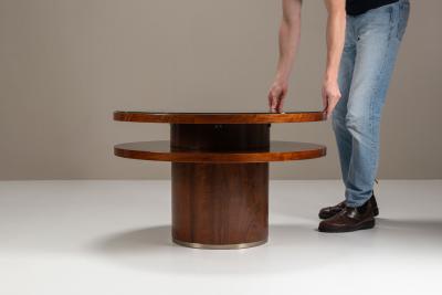 Round Mahogany Art Deco Coffee Table 1930s
