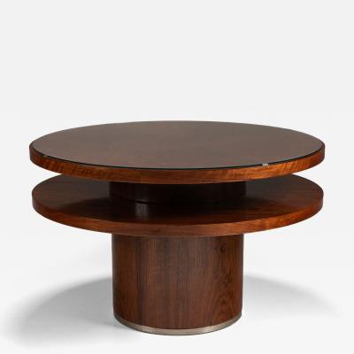 Round Mahogany Art Deco Coffee Table 1930s