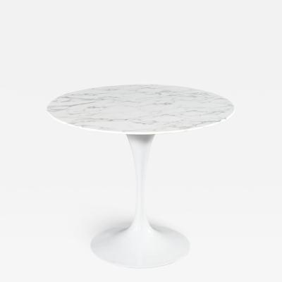 Round Marble Top Breakfast Table with Polished White Tulip Pedestal