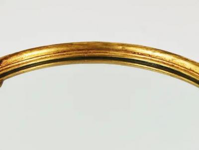 Round Midcentury Gilt Wood Wall Mirror C Allodi G Subelli Italy 1950s