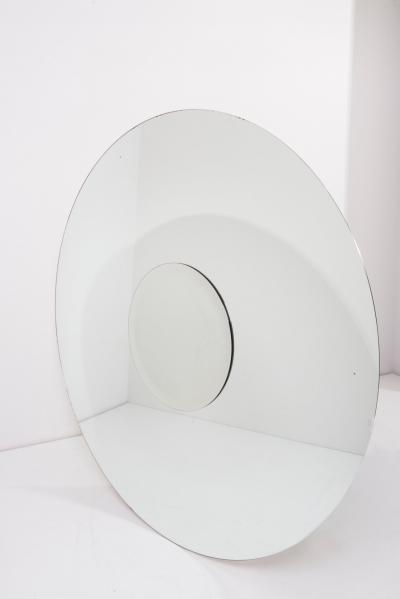 Round Mirror with New LED Lights 1970s