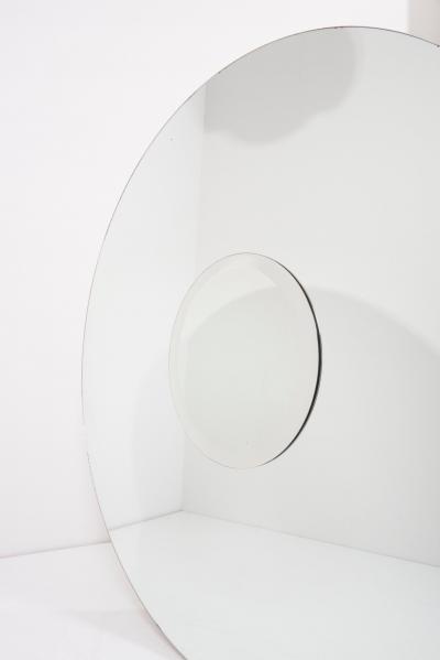 Round Mirror with New LED Lights 1970s